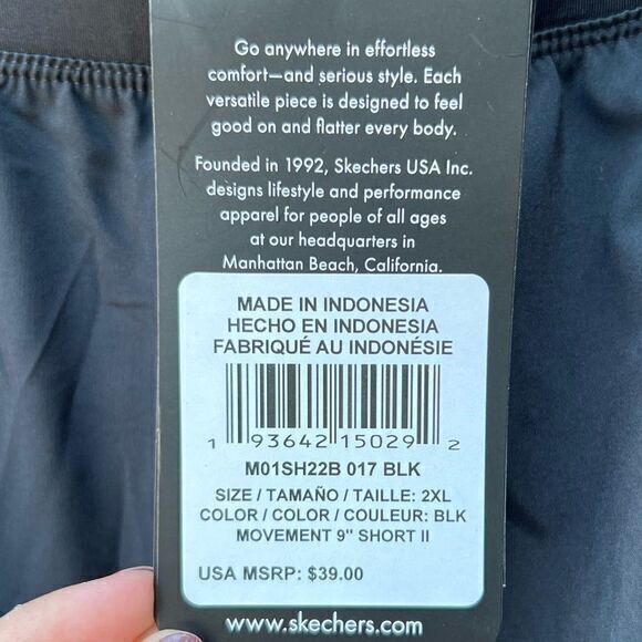 NWT Skechers Men's Movement 9 Inch Short II Four-Way Stretch Black 2XL - Picture 5 of 6